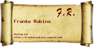 Franke Rubina névjegykártya